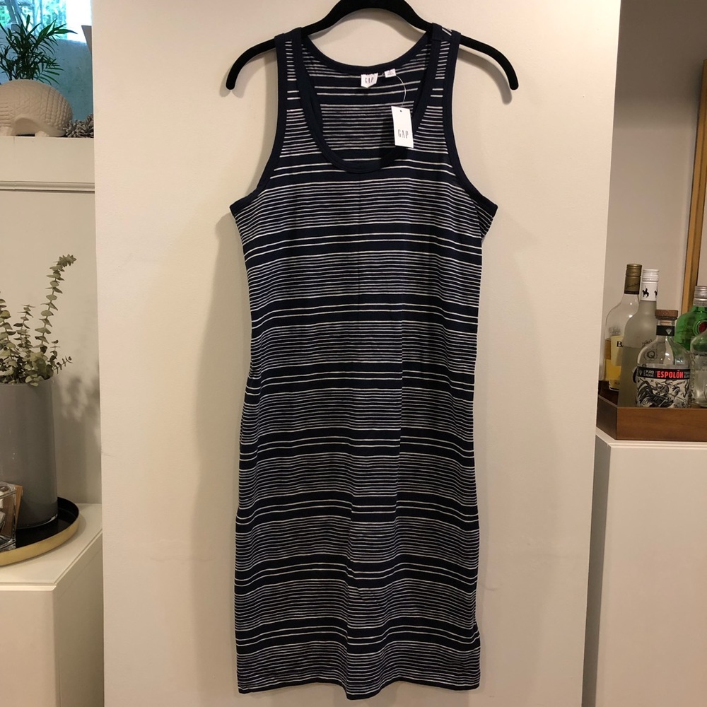 Gap Navy Blue Striped Dress